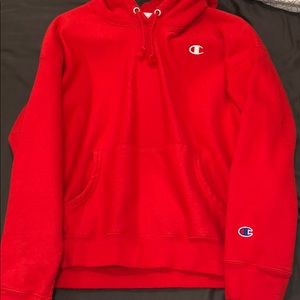 Champion Reverse Weave Red Hoodie